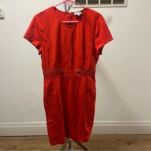 Ava and Aiden Red Work Dress size 8 zipper detailing